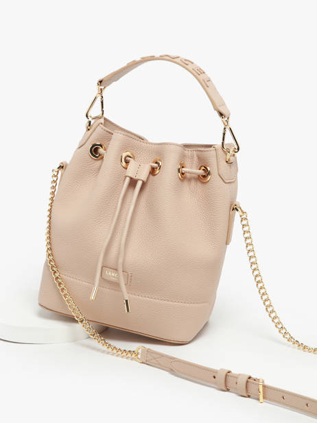Small Leather Bucket Bag Ninon Lancel Beige ninon A10922 other view 3