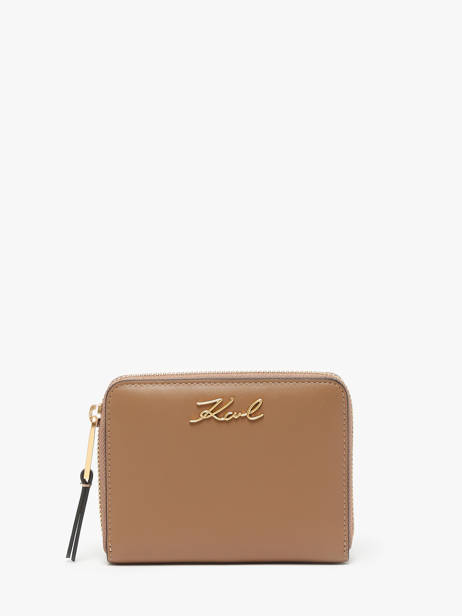 Wallet K Signature Leather Karl lagerfeld Brown k signature A1W32105