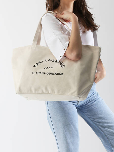 Sac Shopping Rsg Coton Karl lagerfeld Blanc rsg A1W50006 vue secondaire 1