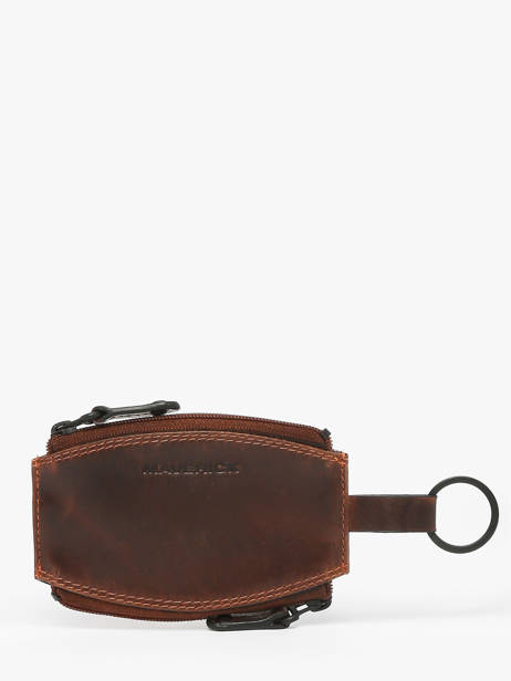 Coin Purse With Key Ring Leather Maverick Brown the original MAVTO059