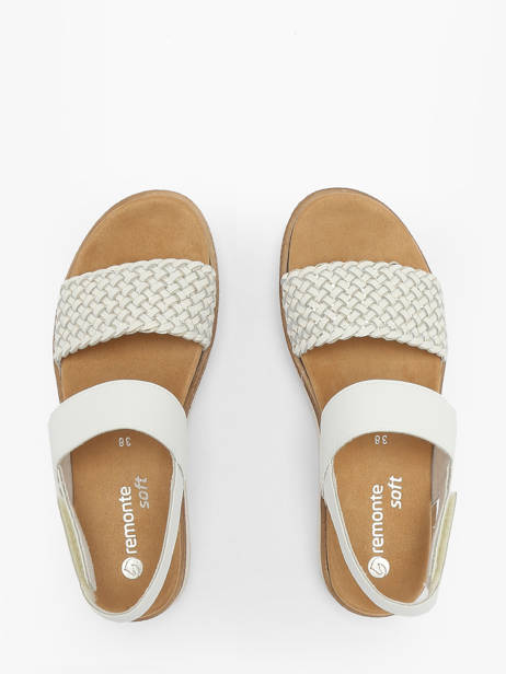 Sandales Semelle Compensée En Cuir Remonte Blanc women 80 vue secondaire 3