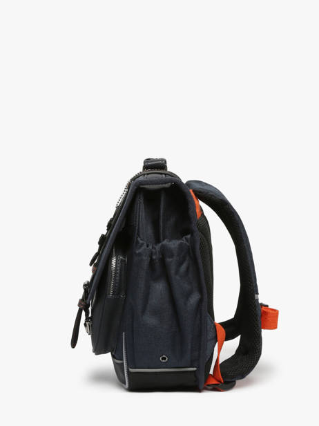 Cartable Enfant 2 Compartiments Cameleon Bleu vintage urban CA35 vue secondaire 2