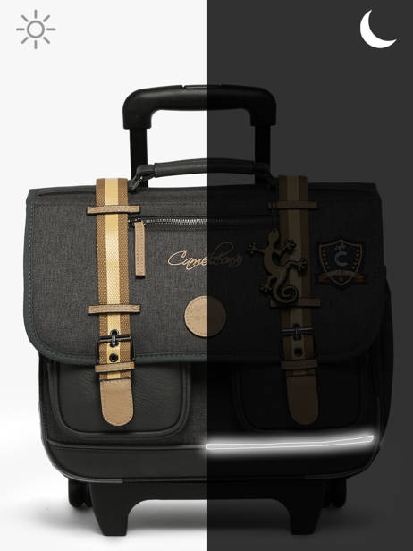 Cartable à Roulettes Enfant 2 Compartiments Cameleon Gris vintage urban CR38 vue secondaire 9