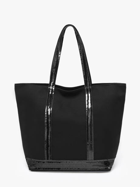 Sac Porté Main Cabas Coton Vanessa bruno Noir cabas 1V40378 vue secondaire 4