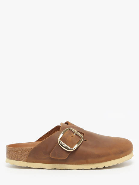 Mules Boston Big Buckle En Cuir Birkenstock Marron women 1030446