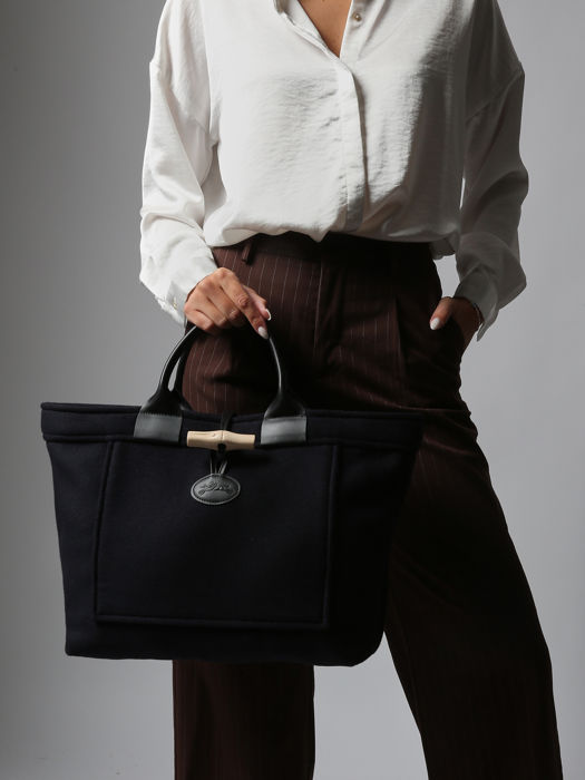 Longchamp Le roseau toile duffle coat Sacs porté main Bleu