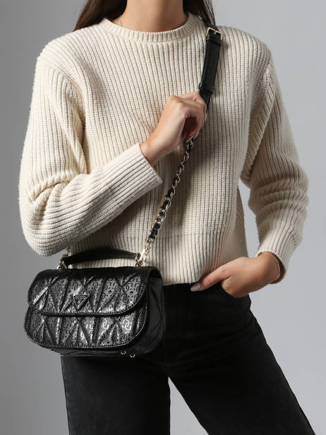 Sac Bandoulière Aldina Guess Noir aldina GG966320 vue secondaire 1