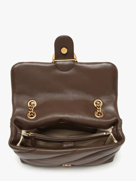 Sac Bandoulière Love Bag Puff Cuir Pinko Marron love bag puff A0F2 vue secondaire 3