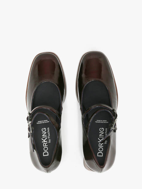 Chaussures Derbies à Talon Cristel En Cuir Dorking Rouge women D9437 vue secondaire 3