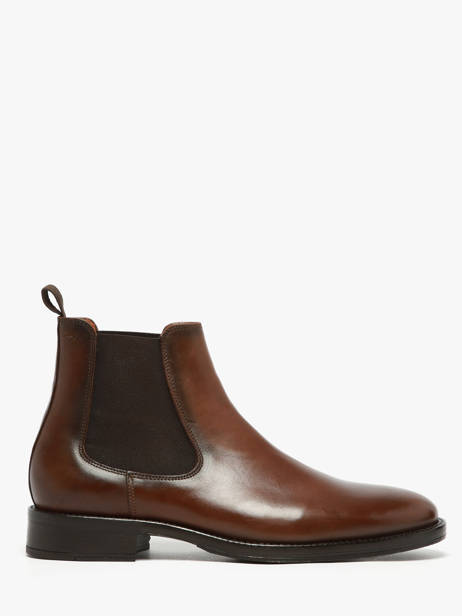 Chelsea Boots En Cuir Kost Marron men B