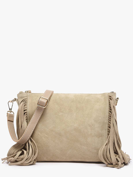 Shoulder Bag Velvet Leather Milano Beige velvet VE25113