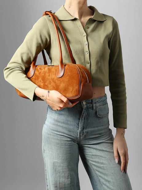 Shoulder Bag Velvet Caviar Leather Milano Brown velvet caviar VC25112 other view 1