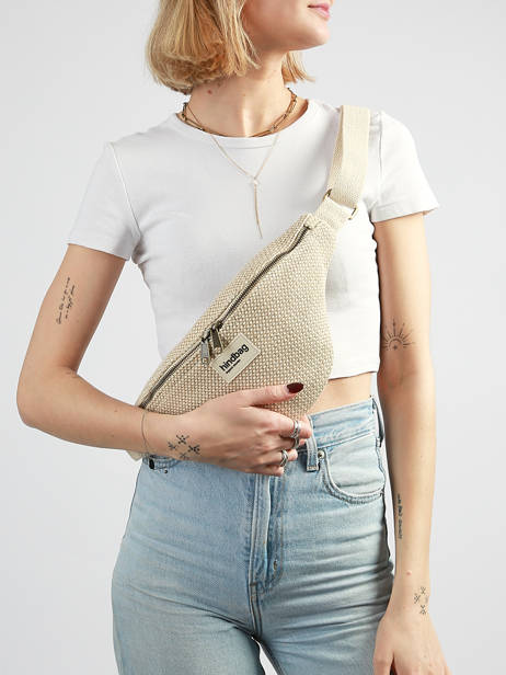 Sac Banane Hindbag Beige tressage TS vue secondaire 1