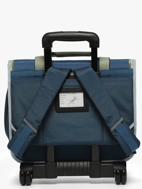 Cartable à Roulettes 2 Compartiments Cameleon Bleu vintage urban PBVBCR38 vue secondaire 4