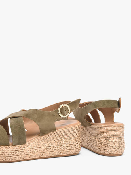 Sandales Talon Compensé En Cuir Aliwell Vert women A126158 vue secondaire 2