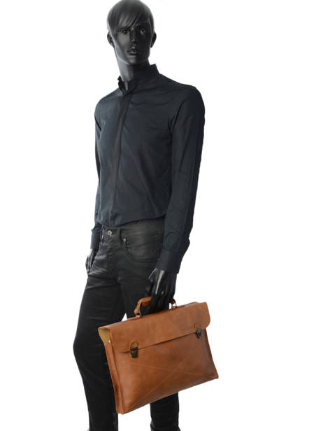 Serviette Paul marius Marron vintage LUNDI vue secondaire 2